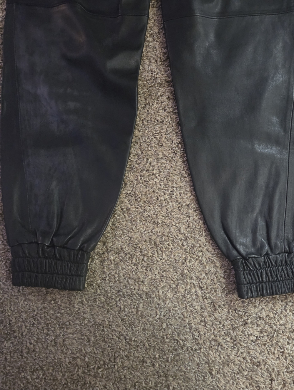 Derek Lam 1OC Athleta Black Lamb Leather Jogger Pants - Picture 4 of 7